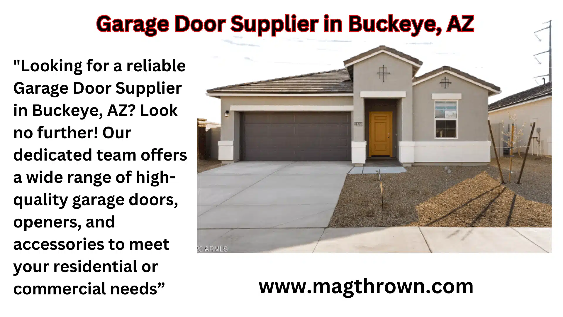 Garage Door Supplier in Buckeye, AZ